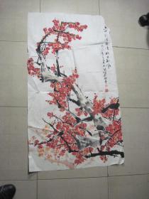 梅花一幅（55×95厘米）