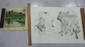 铅笔画 油画 2幅价格