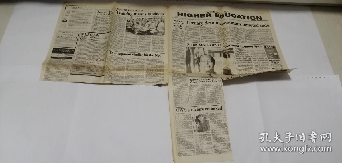 剪报 外文原版英文原版 THE AUSTRALLAN HIGHER EDUCATION 1995年11月29日（3）