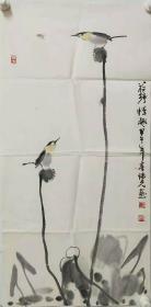 终身保真名家字画，刘伟光70*35cm2
                        现为江苏省美术家协会会员。1991年至92年进修于中央美术学院徐悲鸿油画室｡作品多次参加各级美术展览,多幅作品出版发表并被收藏