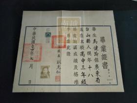 1945年北京市私立志成中学校毕业证书