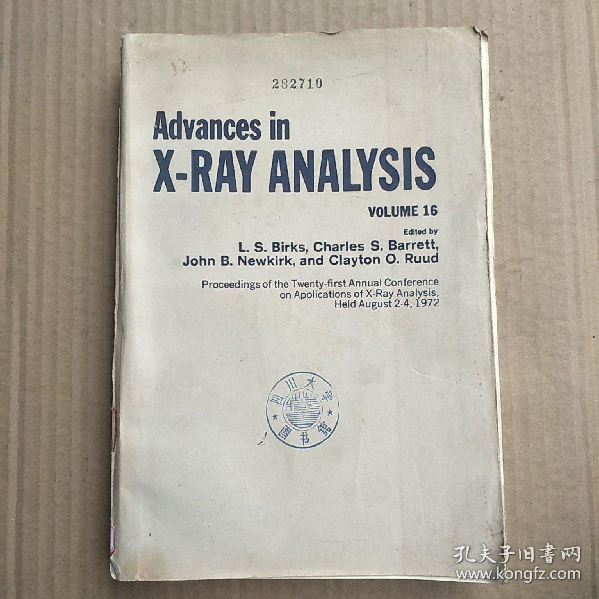 advances in X-ray analysis volume 16（P3268）