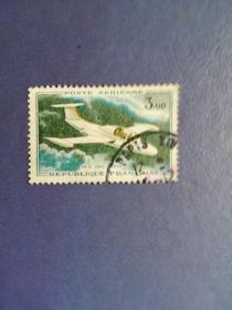 外国邮票   法国邮票 1960年  航空邮票 飞机（信销票）