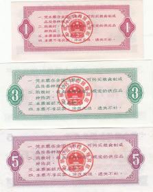 1966年全国通用粮票3枚（精美漂亮，好品相）