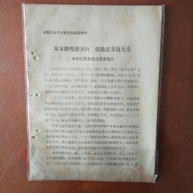 基本路线指方向   敢斗敢批迈大步（1975年中共江苏省宿迁县农业学大寨典型经验全国介绍）