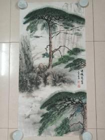 严家焕水墨国画《啸傲苍穹》立轴2006年冬（国画名家、纸本尺寸: 95 ×47 cm）