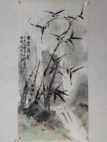 保真书画，当代画家张德刚先生(古泉清影)四尺整纸国画一幅，本作品附赠作者画集一本