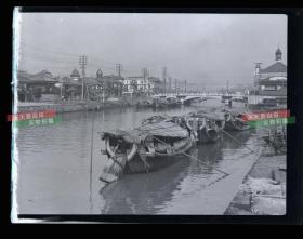 民国城市河道桥梁建筑原版胶片底片，日本？