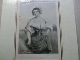 【百元包邮】《夏季》（Der Sommer）钢版画 1848年 带卡纸装裱 （PM00681）