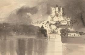 十九世纪初末世纪英国水彩原作Charles William Cole - Late 19th Century Watercolour, Castle