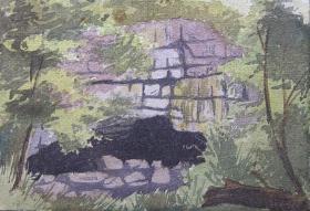 英国水彩原作 十九世纪 XIX c watercolour painting size: 17 x 12 cm.