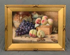 十九世纪末英国水彩大师 A Holding作品  19th 20th Century Still Life Watercolour Painting by