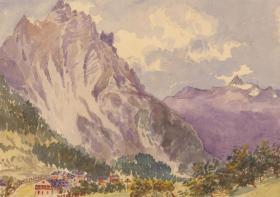 Three Late 19th Century Watercolours - Alpine Mountain Studies
