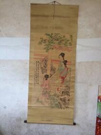 潘振镛画仕女图，长197cm,宽77.5cm