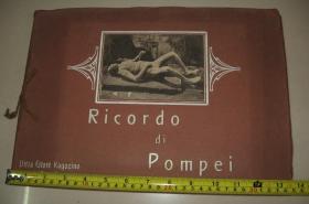 民国精品画册 意大利原版《Ricordo di Pompei庞贝的记忆》珂罗版印刷贴画形式   画面细腻彷如照片
