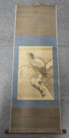 清朝《老鹰图》立轴一幅，装裱尺幅145*50公分左右，手绘画非复制品。