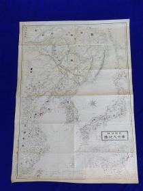 日露満韓実測大地図   日文原版    西澤喜太郎、明治37年1904年  　78×55cm    无钓鱼岛任何标识