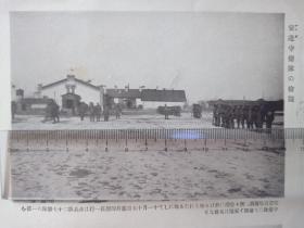 1920年左右，日本西伯利亚派遣军安达守备队检阅，齐齐哈尔哈尔滨，安达停车场粮食堆积大豆小麦