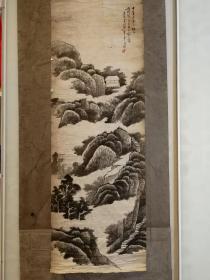 近代中国書画名家俞剑華 精品《山水画》
尺寸：立轴  长135㎝、宽55㎝