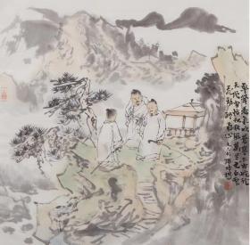 【终身保真字画】孙培增  58*58cm，2幅打包出
孙培增，号抱璞，山东诸城人，现为中国画学会理事，中国美术家协会会员，中国工笔画学会会员，中国画学会（美国）理事，中央国家机关美术家协会理事，中央民族大学东方文化研究院教授，国家民族画院创研部主任刘大为工作室助教。