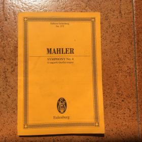 德国版乐谱：马勒Mahler《第四交响曲Symphonyy No．4》总谱、品好如图