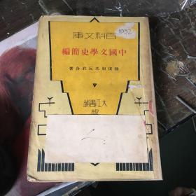 中国文学史简编（陆侃如，冯阮君 合著）大江书铺版1932年初版！