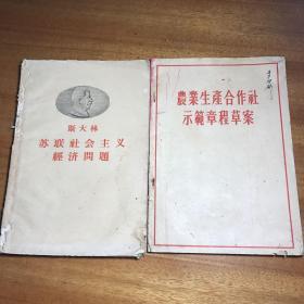 斯大林苏联社会主义经济问题农业生产合作社示范章程草案1955