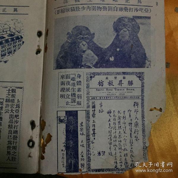 东南亚中文老药广告先祖，小册子，真正雌雄生机線，新架坡1906年开药厂，德国罗马，胃得力，生多力，美司科等