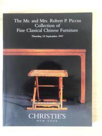 纽约佳士得 1997年9月18日Mr & Mrs Robert P.Piccus 毕格史家族 中国古典家具专场