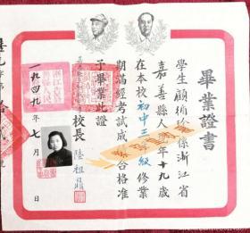 顾循珍 1059弹道计算员 1949年共和国同岁毕业证书  我国导弹事业起步时期，还没有电子计算机。科技人员只能用简陋的手摇计算机进行复杂的弹道计算，一个多月才可算出一条初步弹道。科学家在计算时，先按数字拨动齿轮，每摇一次可完成一次加法，乘法则需摇动多次才能完成。当时的计算员顾循珍初次计算出 "1059" 弹道