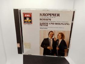 外版CD，弗朗兹·克罗默尔Franz Krommer，捷克著名作曲家，小提琴家。《降E大調雙單簧管協奏曲，作品35》以及《2支单簧管协奏曲Op.91》。由有着单簧管女皇美誉的萨宾娜·迈耶（Sabine Meyer）以及她的兄弟Wolfgang Meyer演奏。海尔布隆管弦乐团演奏。德国著名指挥家Jörg Faerber指挥。1988年EMI满银圈首版出品，小天使标，CDC品质。