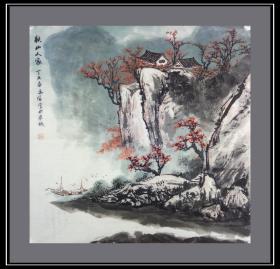 秋山人家,济南徐凤仪画,长白山国际书画社社员.