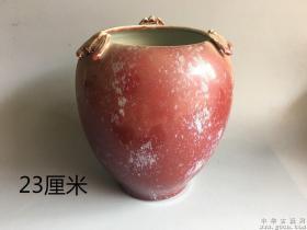 清代红釉窑变尊