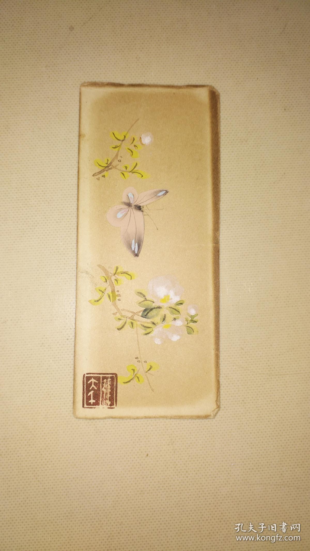 张大千手绘画书签 一对两张 不知是真是假 懂者自鉴 详情见图