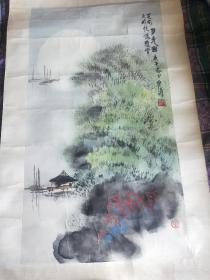 著名画家张守涛画﹤月光图﹥尺寸75X41cm