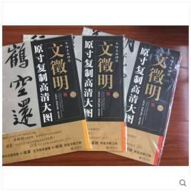 文征明1-3全3幅文徵明2.条幅名品精选:原寸复制高清大图 文征明书法 文徵明书法 带译文