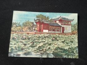 1958年明信片   上海南翔古漪园石舫