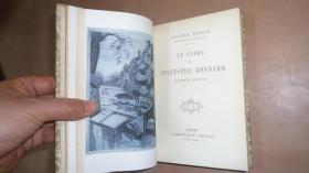 1910年 ANATOLE FRANCE_ Le Crime de Sylvestre Bonnard 法朗士文学经典《波纳尔之罪》 法文1/2真皮善本书 克莱默伯爵藏书票 配补插图 品相上佳