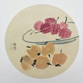 著名画家蔡聪森先生蔬果精品，已装裱，画心尺寸33✘33，永久保真。