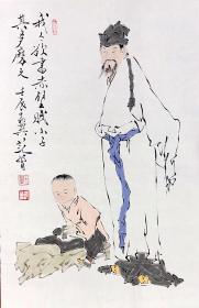 百分百纯手绘临摹范曾人物画尺寸70*45厘米临摹的范增人物画，不是真迹