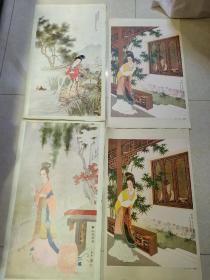 80年代  仕女印刷画 26张（ 大概尺寸61 x 35）