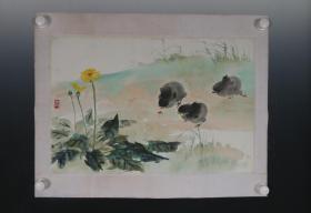 上海中国画院《佚名 绘 鸡趣图》画工精美