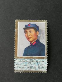 邮票J21伟大的领袖和导师毛泽东逝世一周年6-2信销近上品（一枚背黄一枚边黑一枚背胶未出薄）