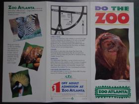 ZOO ATLANTA美国亚特兰大动物园 1995年 16开折页 英文版 亚特兰大动物园是1000多种动物的家园。
