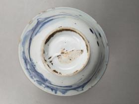 清早期青花山水碗