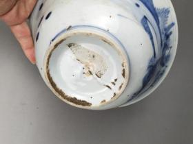 清早期青花山水碗