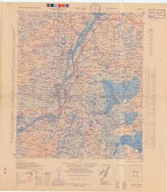 1944年《芜湖和县当涂老地图》（原图高清复制），图题为《芜湖》图中包含马鞍山和县当涂、芜湖。1944年美军测绘军图，比例尺二十五分之一，测绘准确。英中两种地名标记。芜湖、和县、当涂地理地名历史变迁重要史料。此图种非常少。裱框后，风貌佳。