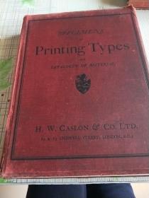 SPECIMENS of Printing  Types  AND  CATALOGUE  OF  MATERIAL