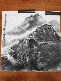 张大石头 山水画 张志民 字画 国画 书画 斗方 作品