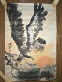 林洪绘画《鹰击长空图》